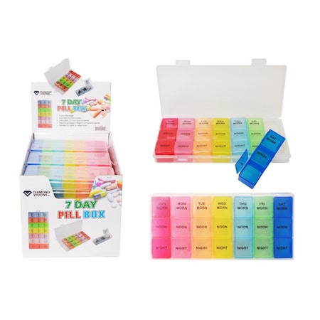 Diamond Visions Diamond Visions Morning/Noon/Night 7 Day Pill Box Plastic 1 pk 11-2290